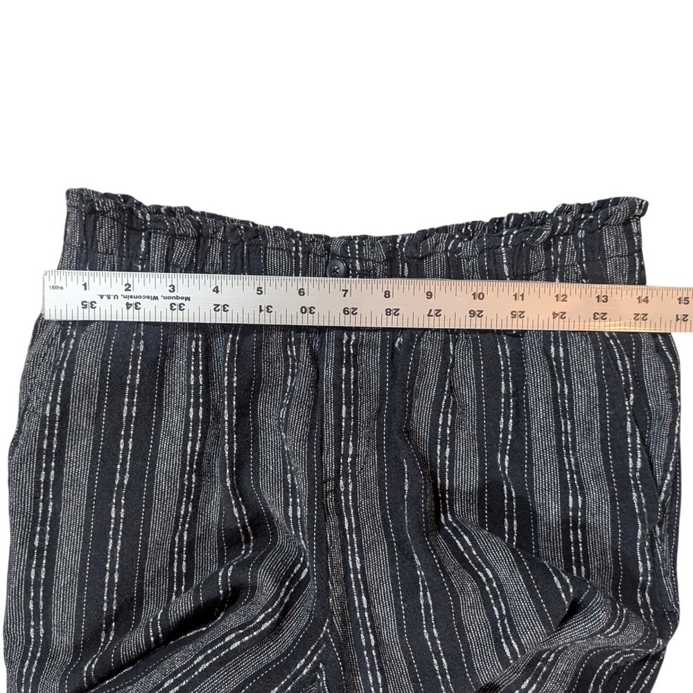 Briggs Striped Pants Womens M Black White Pull On Linen Blend Casual Boho - Picture 4 of 8